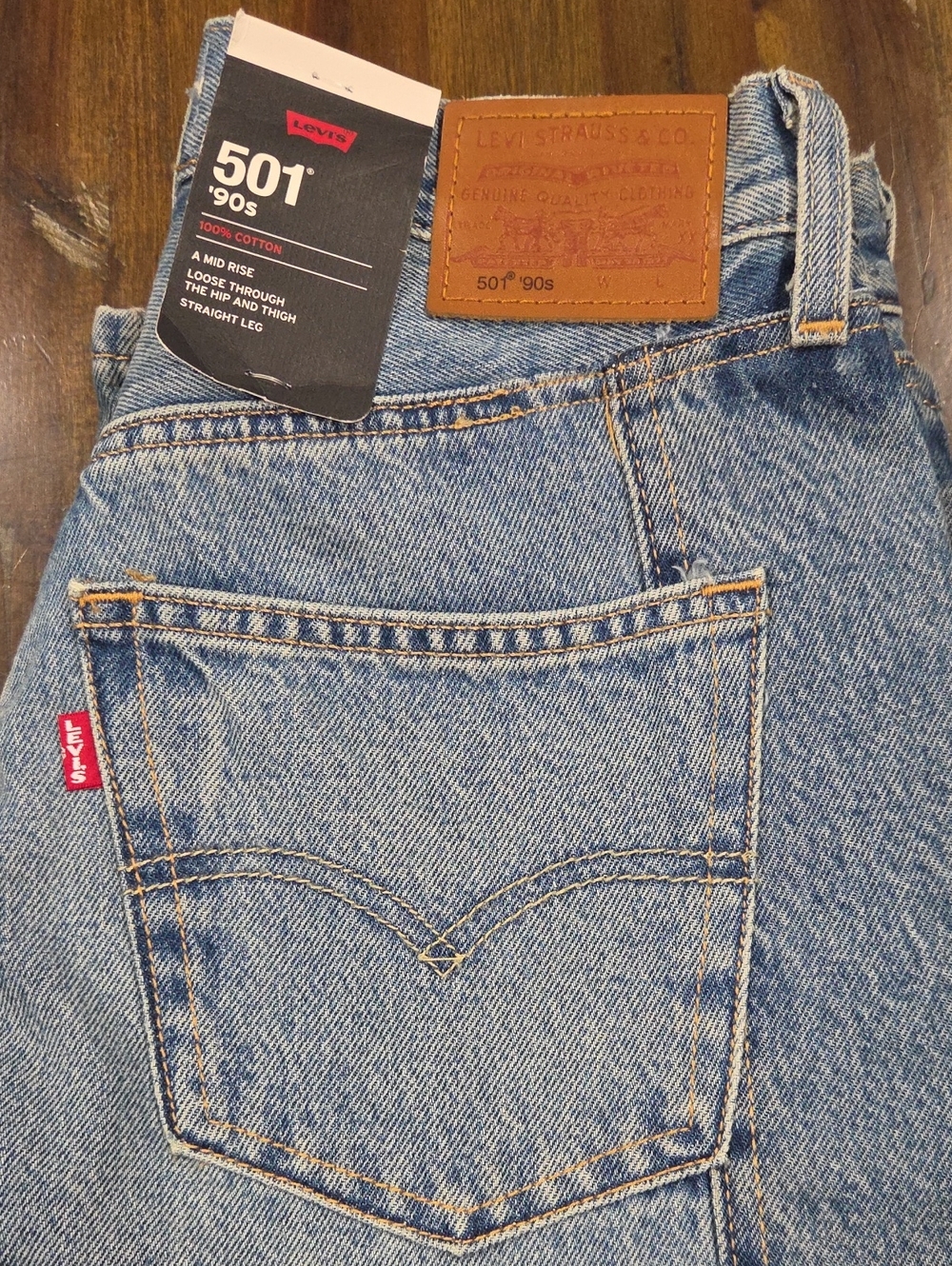 Levi's 501 '90s Western Chaps Denim Jeans - Picture 8 of 9